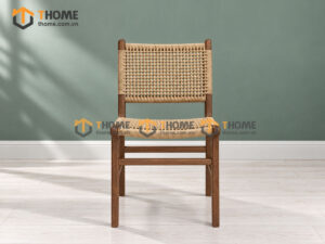 Ghế Ăn Gỗ Sồi Tự Nhiên Đan Cói Ken GHEMC-06SN