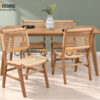 Ghế Ăn Gỗ Sồi Tự Nhiên Đan Cói Ken GHEMC-06SN