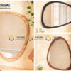 Gương Soi Treo Tường Gỗ Sồi Tự Nhiên Oval Dị Dạng GS-23SN