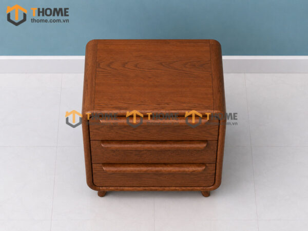 Tủ Đầu Giường Gỗ Sồi Tự Nhiên Nova 3 Hộc Kéo Màu Óc Chó TDG-13SN
