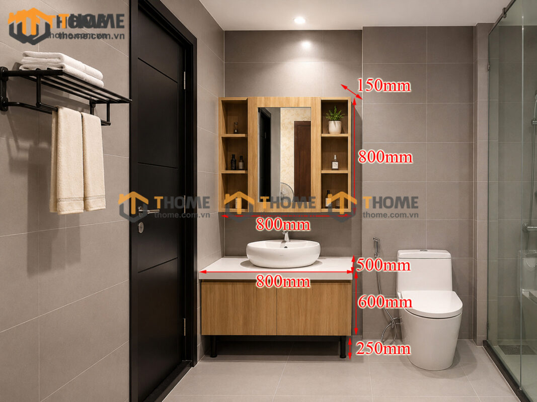 Tủ Lavabo Gỗ Nhựa 2 Cánh Mở TL-05SN