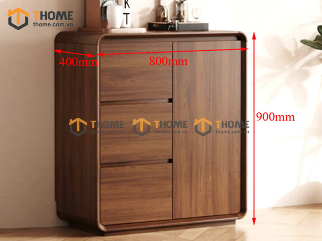 Tủ Trang Trí Gỗ Sồi Tự Nhiên Nova 1 Cánh Mở TNK-07SN
