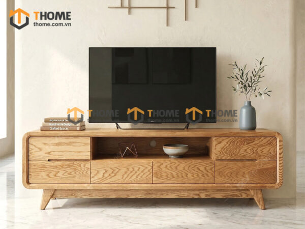 Tủ Tivi Gỗ Sồi Tự Nhiên 6 Hộc Kéo 1 Hộc Trống TTV-33SN