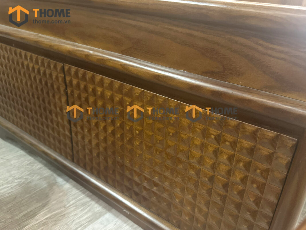 Tủ Tivi Gỗ Sồi Tự Nhiên Chạy Hoa Văn Kim Cương TTV-32SN