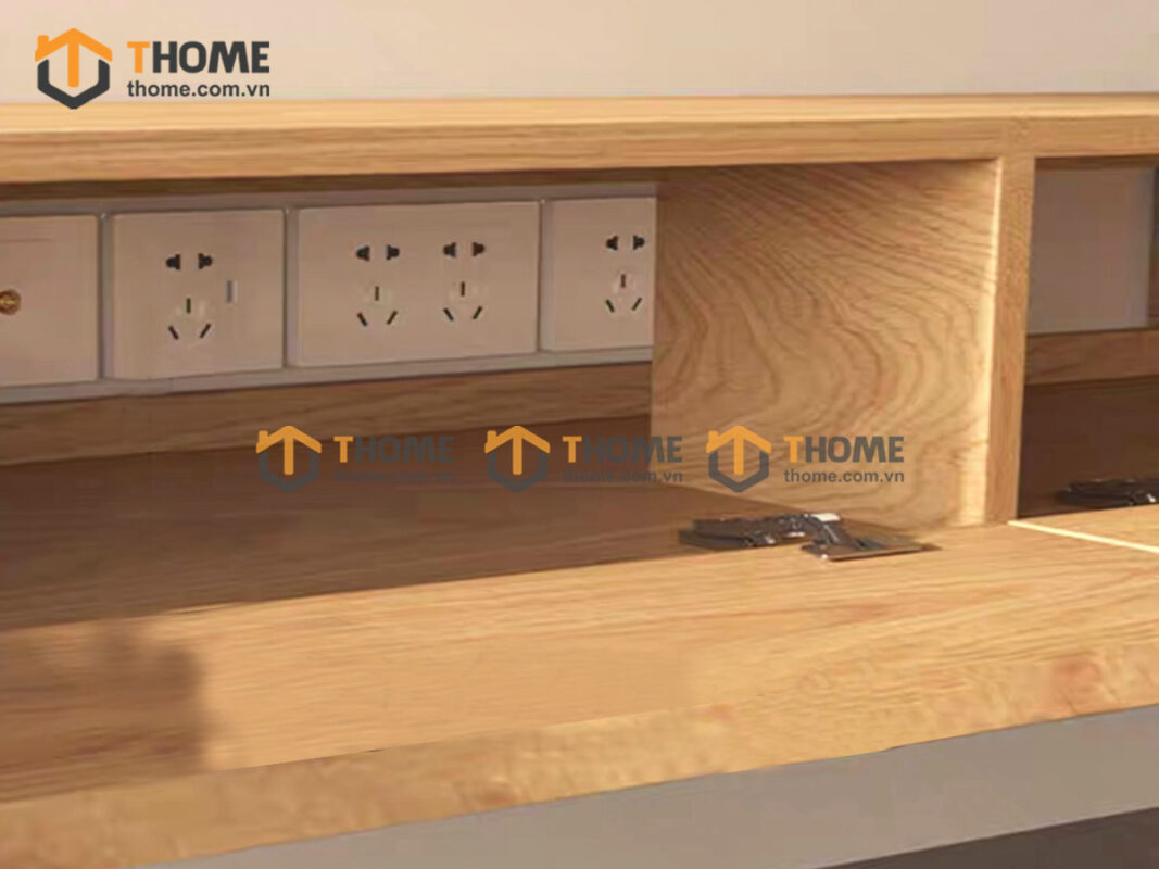 Tủ Tivi Treo Gỗ Sồi Tự Nhiên Nova 2 Cánh Lật 2 Hộc Kéo TTVTT-07SN