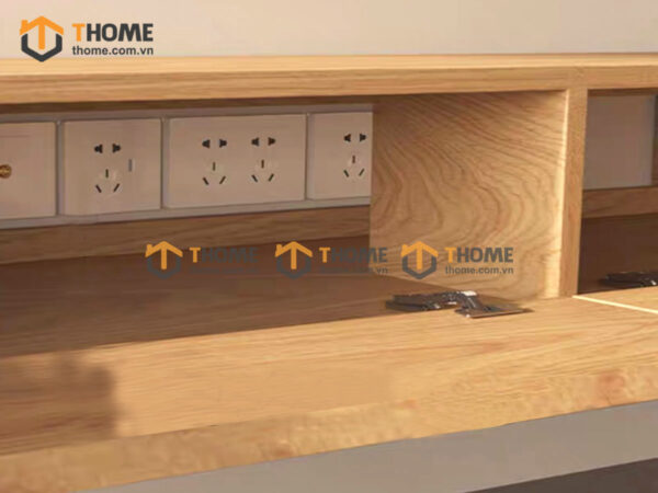 Tủ Tivi Treo Gỗ Sồi Tự Nhiên Nova 2 Cánh Lật 2 Hộc Kéo TTVTT-07SN