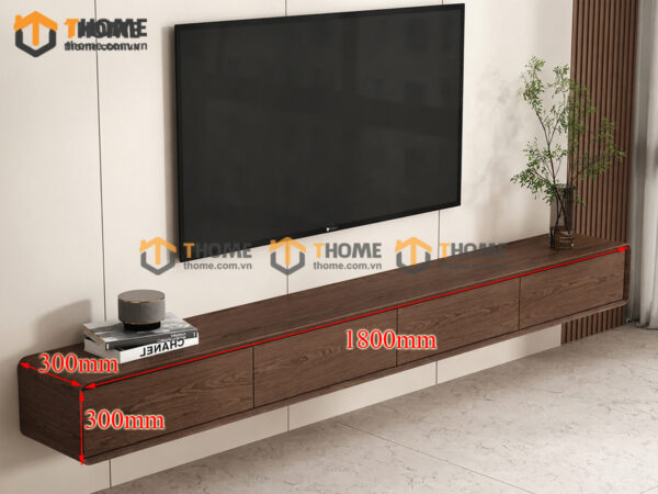 Tủ Tivi Treo Gỗ Sồi Tự Nhiên Nova 2 Cánh Lật 2 Hộc Kéo TTVTT-07SN