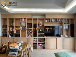 Hình Ảnh Thi Công Gỗ Sồi Tự Nhiên Nhà Chị Oanh Căn Hộ Aruza TTTC-34SN