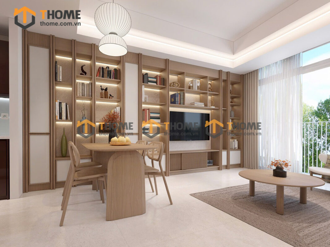 Hình Ảnh Thi Công Gỗ Sồi Tự Nhiên Nhà Chị Oanh Căn Hộ Aruza TTTC-34SN