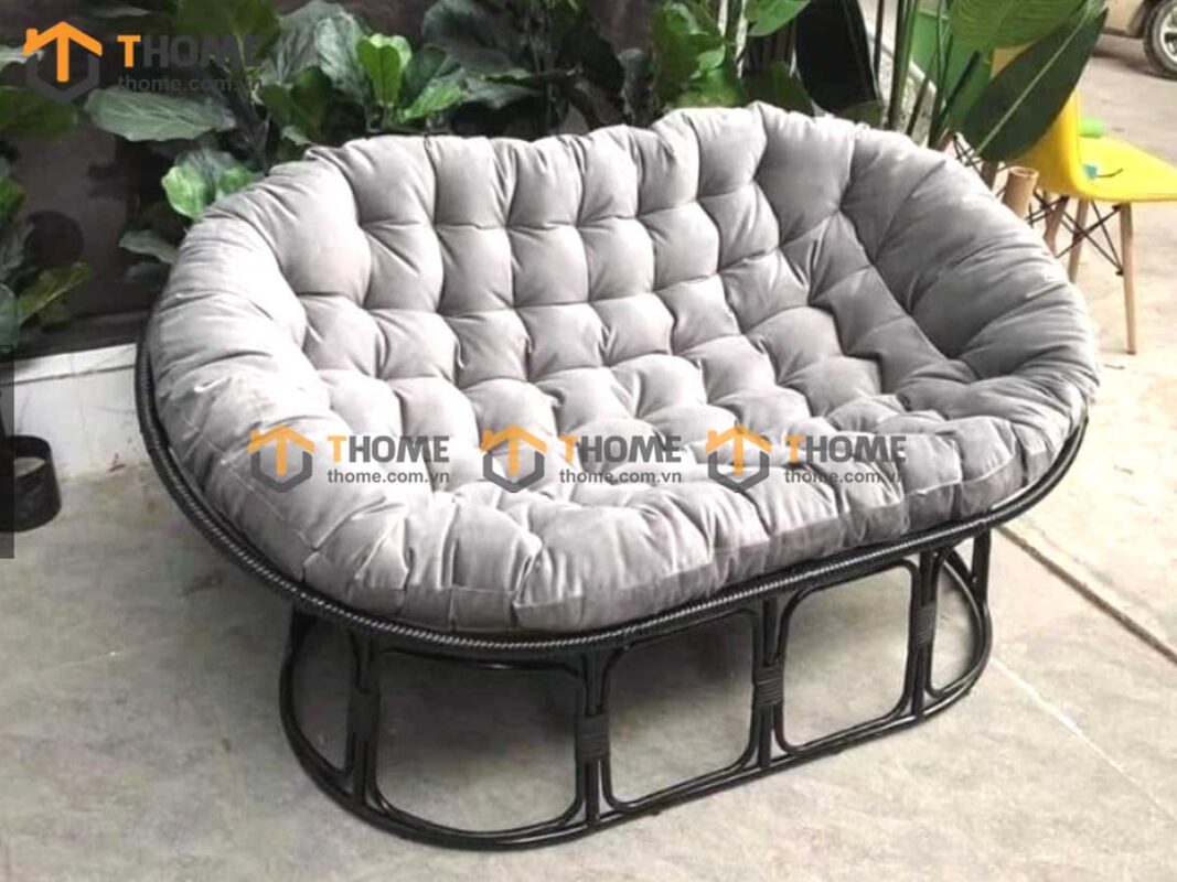 Ghế Papasan Đôi Khung Sắt Bọc Nhựa 1.6m GTG-23NK