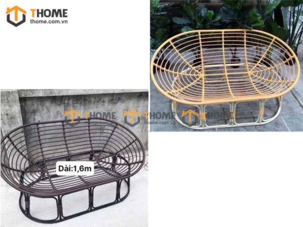 Ghế Papasan Đôi Khung Sắt Bọc Nhựa 1.6m GTG-23NK