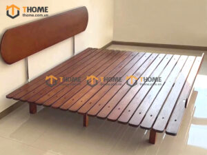 Giường Ngủ Gỗ Sồi Tự Nhiên Đầu Oval Bigo Màu Óc Chó GN-28SN