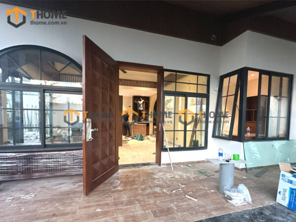 Hình Ảnh Thi Công Gỗ Sồi Tự Nhiên Biệt Thự Chị Trâm Sơn Trà TTTC-50SN