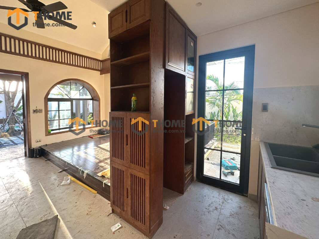 Hình Ảnh Thi Công Gỗ Sồi Tự Nhiên Biệt Thự Chị Trâm Sơn Trà TTTC-50SN