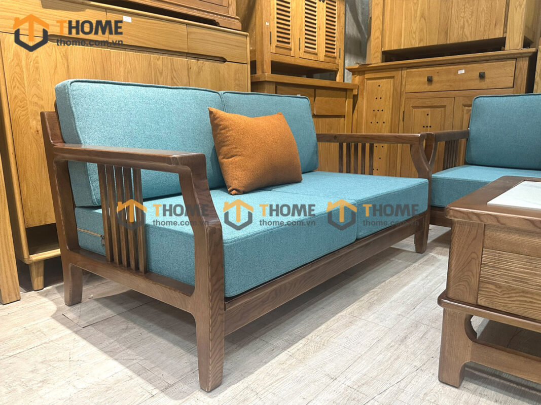 Sofa Queen Gỗ Sồi Tự Nhiên 4 Món 2.15m Màu Óc Chó SFT-41SN