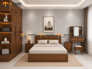 Bộ Phòng Ngủ Số 16 Gỗ Sồi Tự Nhiên Giường Nate TKPN-16SN