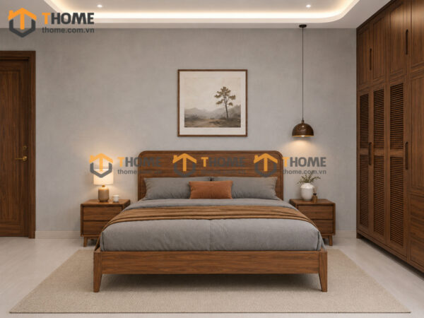 Bộ Phòng Ngủ Số 16 Gỗ Sồi Tự Nhiên Giường Nate TKPN-16SN