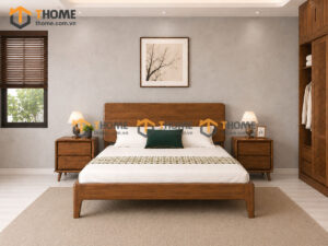 Bộ Phòng Ngủ Số 17 Gỗ Sồi Tự Nhiên Giường Hiroshima TKPN-17SN