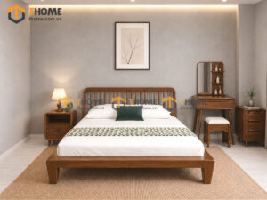 Bộ Phòng Ngủ Số 18 Gỗ Sồi Tự Nhiên Giường Polo TKPN-18SN