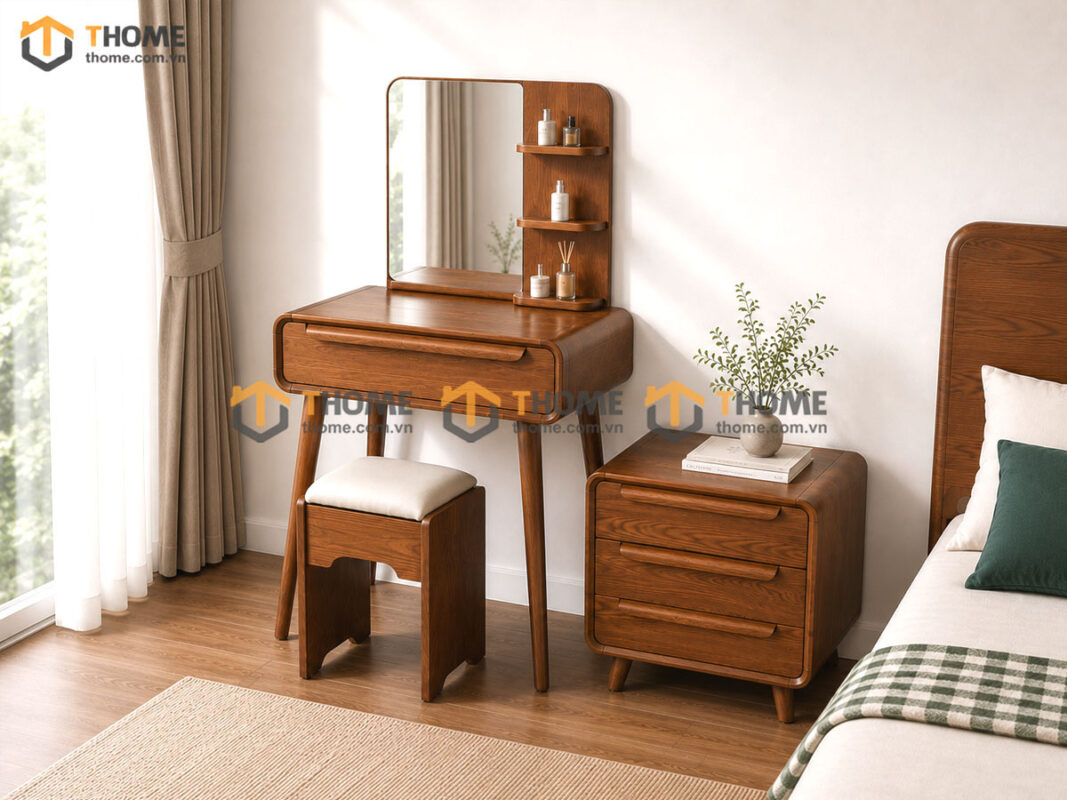 Bộ Phòng Ngủ Số 18 Gỗ Sồi Tự Nhiên Giường Polo TKPN-18SN
