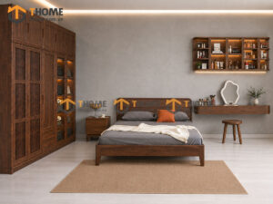Bộ Phòng Ngủ Số 19 Gỗ Sồi Tự Nhiên Giường Nate TKPN-19SN