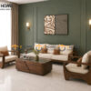 Sofa Gỗ Sồi Tự Nhiên BigBoss Chân Voi 4 Món Màu Óc Chó SFĐ-42SN