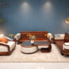 Sofa Gỗ Sồi Tự Nhiên Highlands Cao Cấp 4 Món Màu Óc Chó SFĐ-43SN