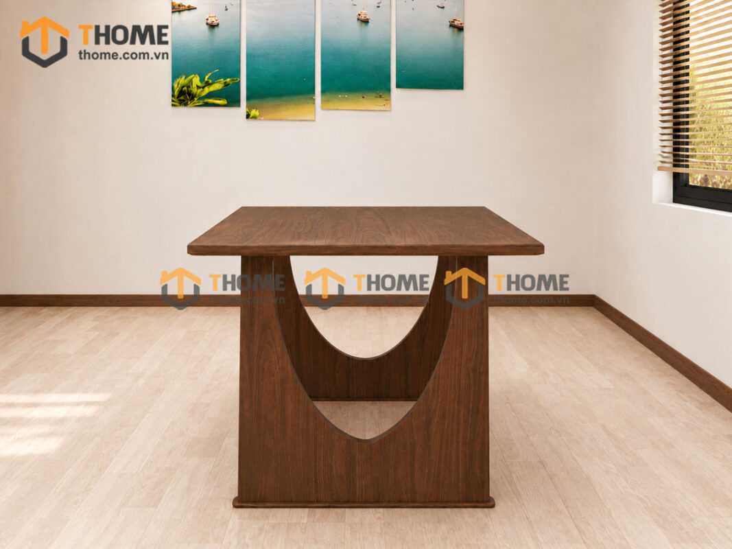 Bàn Ăn Gỗ Sồi Tự Nhiên 2 Chân Nửa Oval BAMG-48SN