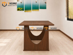 Bàn Ăn Gỗ Sồi Tự Nhiên 2 Chân Nửa Oval BAMG-48SN