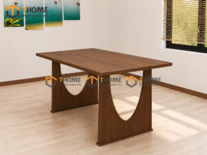 Bàn Ăn Gỗ Sồi Tự Nhiên 2 Chân Nửa Oval BAMG-48SN