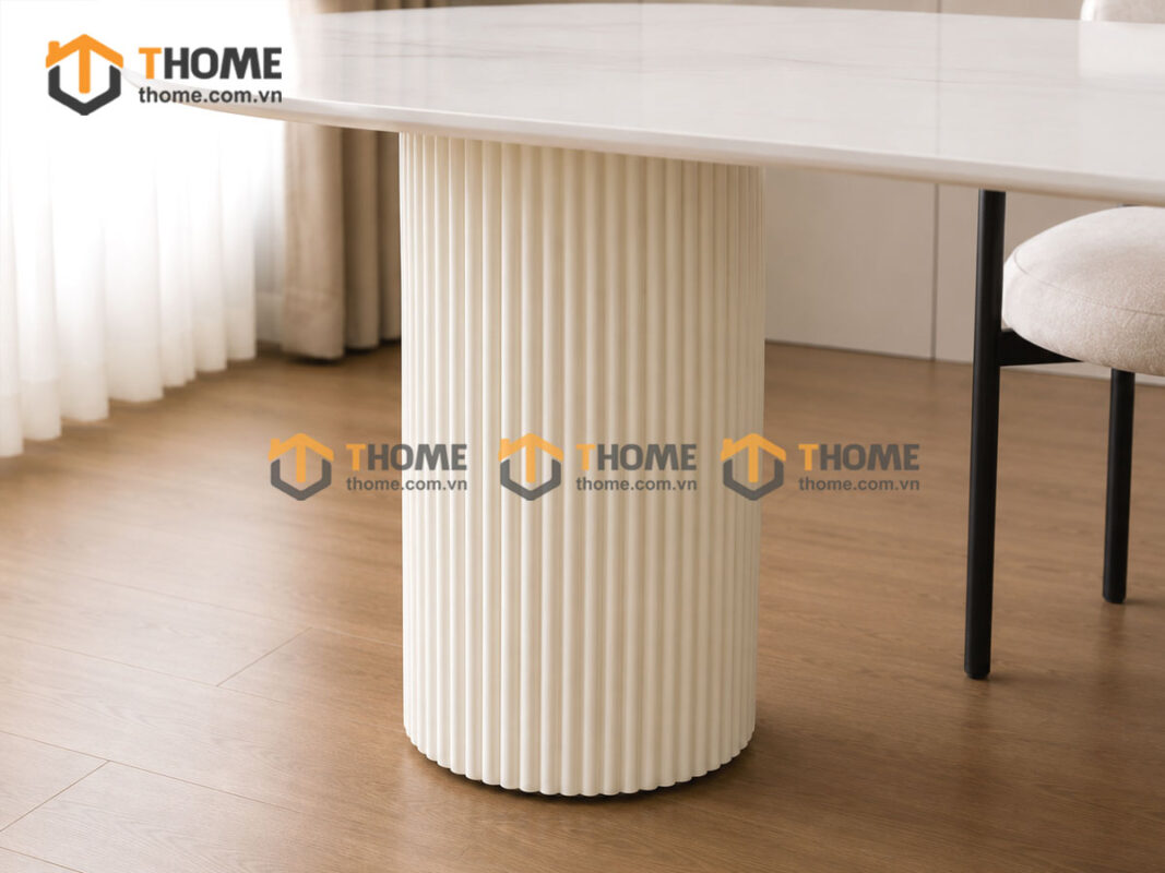Bộ Bàn Ăn 2 Chân Tròn Lan Sọc (Nhiều Mẫu Ghế) Gỗ Sồi Tự Nhiên BBA4-27SN