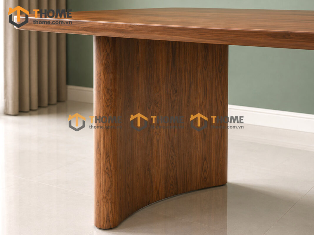 Bàn Ăn Gỗ Sồi Tự Nhiên 2 Chân Uốn Cong BAMG-46SN