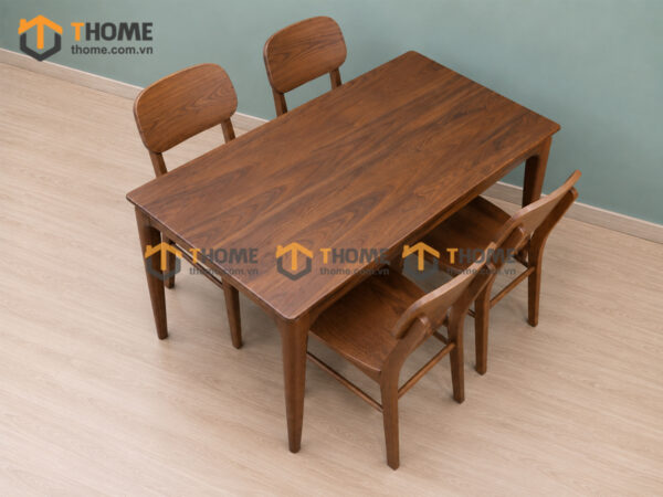 Bộ Bàn Ăn Chân Bo Tròn (Nhiều Mẫu Ghế) Gỗ Sồi Tự Nhiên BBA4-28SN