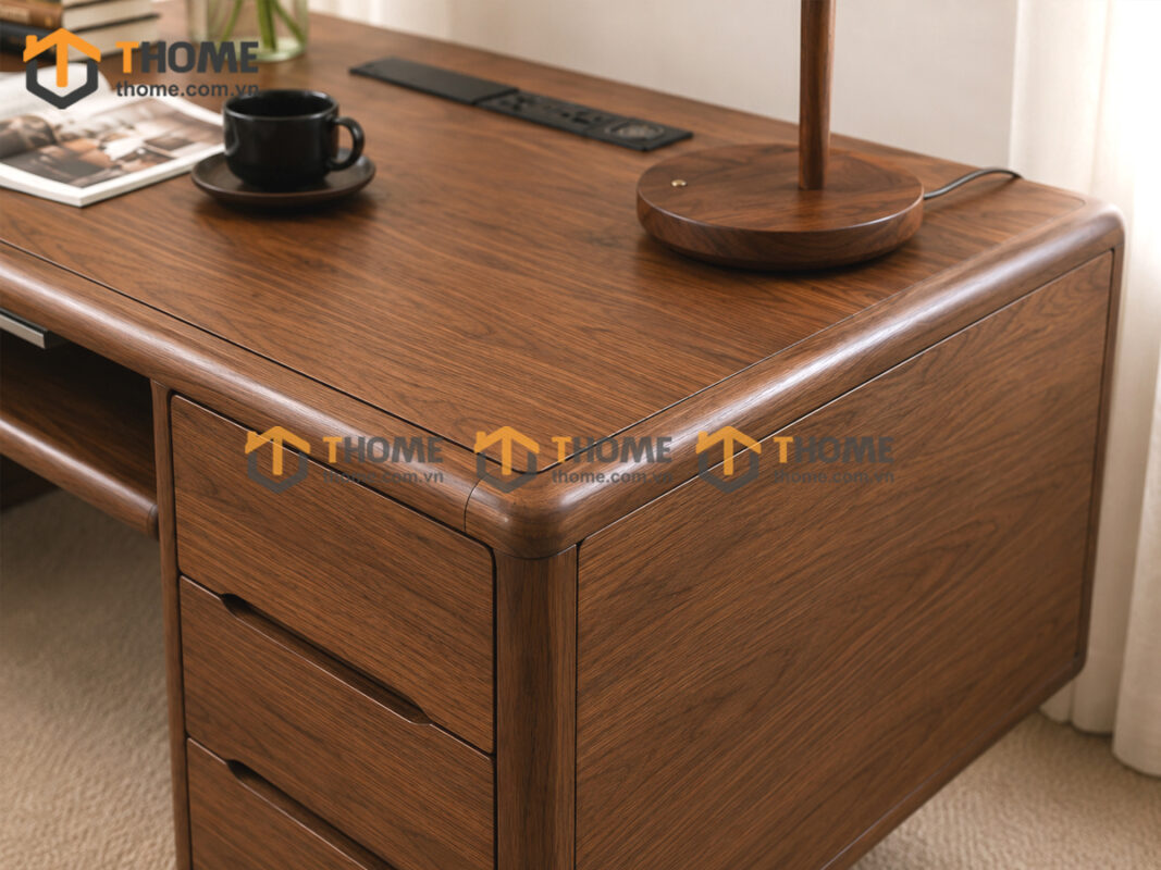 Bàn Làm Việc Gỗ Sồi Tự Nhiên 4 Hộc Kéo Giám Đốc BLV1T-31SN