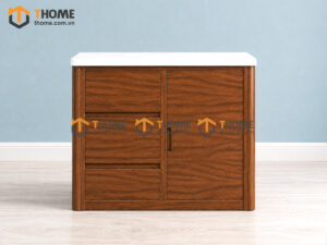 Bếp Đảo Gỗ Sồi Tự Nhiên Nova 1 Cánh 3 Hộc Kéo BD-05SN