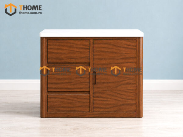 Bếp Đảo Gỗ Sồi Tự Nhiên Nova 1 Cánh 3 Hộc Kéo BD-05SN