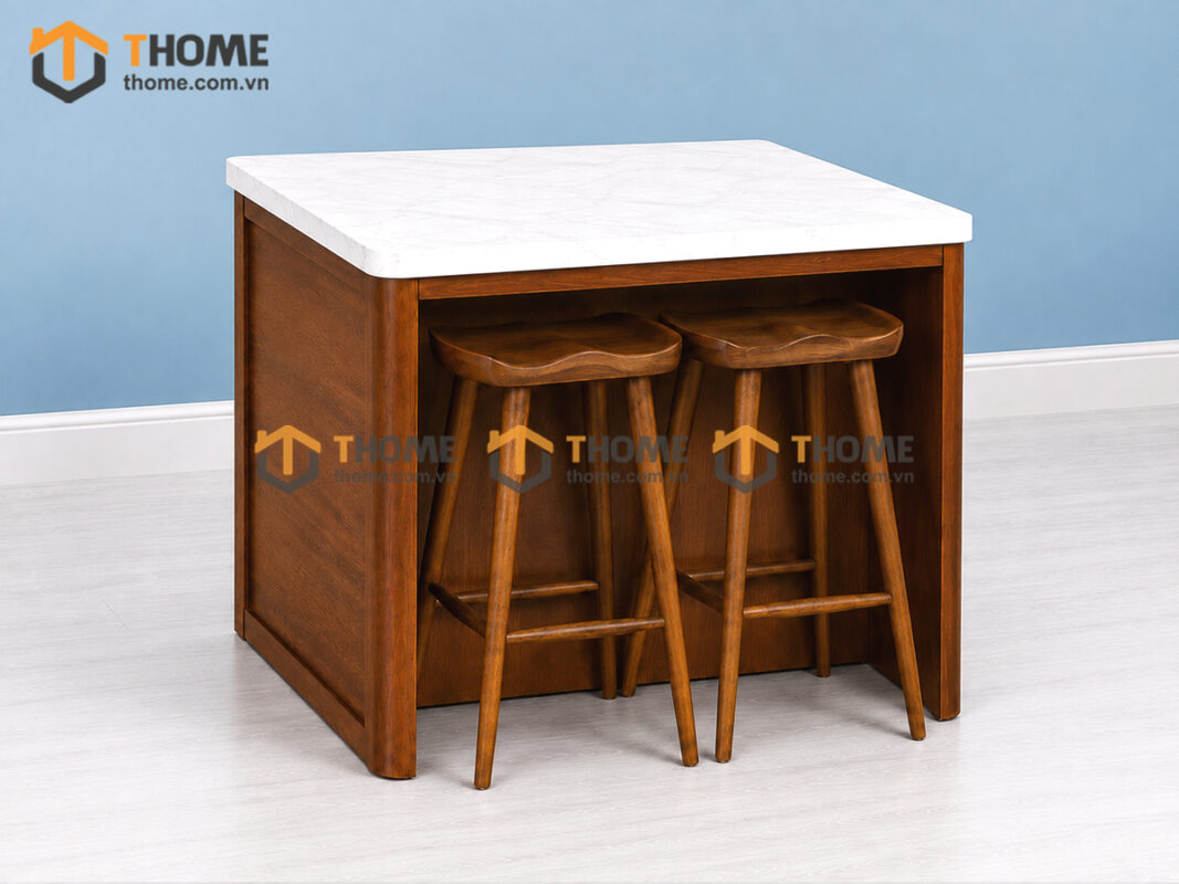 Bếp Đảo Gỗ Sồi Tự Nhiên Nova 1 Cánh 3 Hộc Kéo BD-05SN