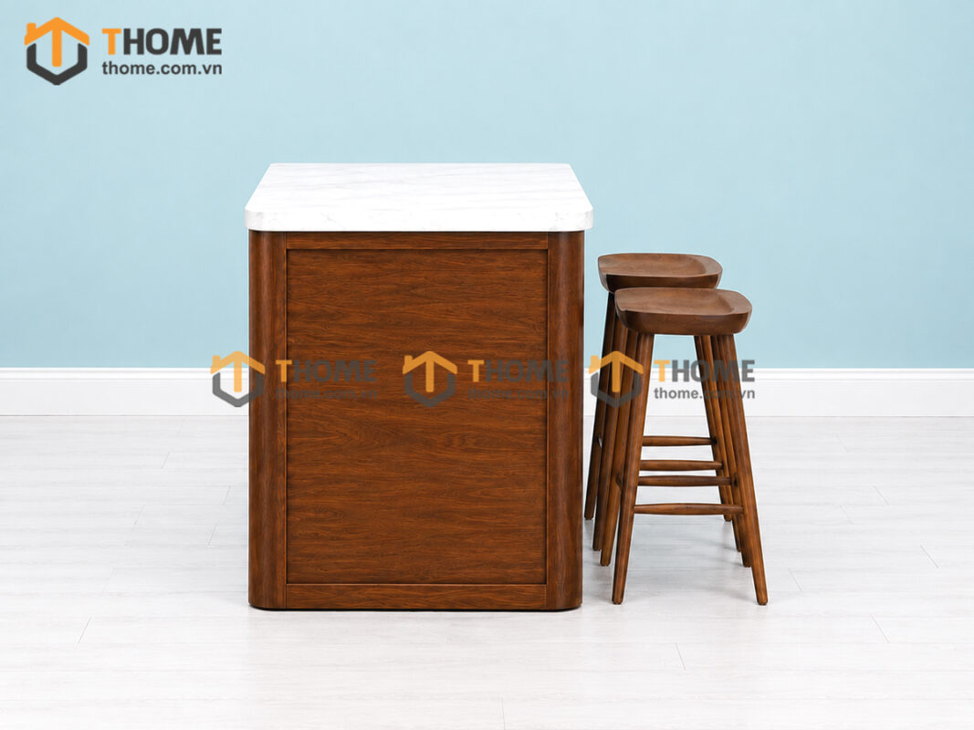 Bếp Đảo Gỗ Sồi Tự Nhiên Nova 1 Cánh 3 Hộc Kéo BD-05SN