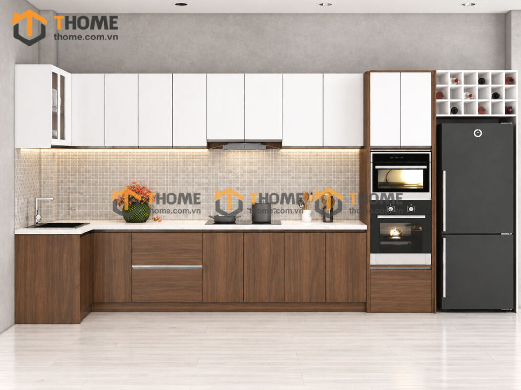 Thiết Kế Bộ Phòng Ăn Số 04 Cánh & Thùng Melamin TKPA-04SN