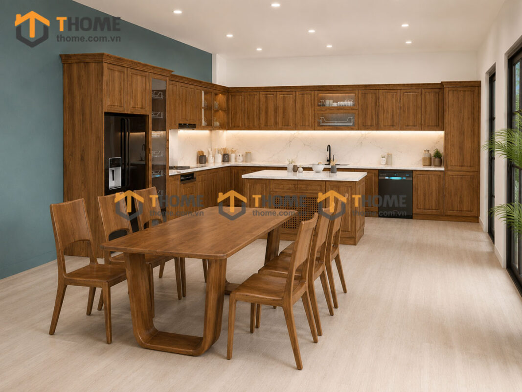 Thiết Kế Bộ Phòng Ăn Gỗ Sồi Tự Nhiên Số 04 Capri TKPA-04SN