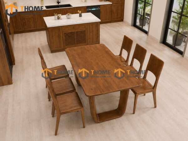 Thiết Kế Bộ Phòng Ăn Gỗ Sồi Tự Nhiên Số 04 Capri TKPA-04SN