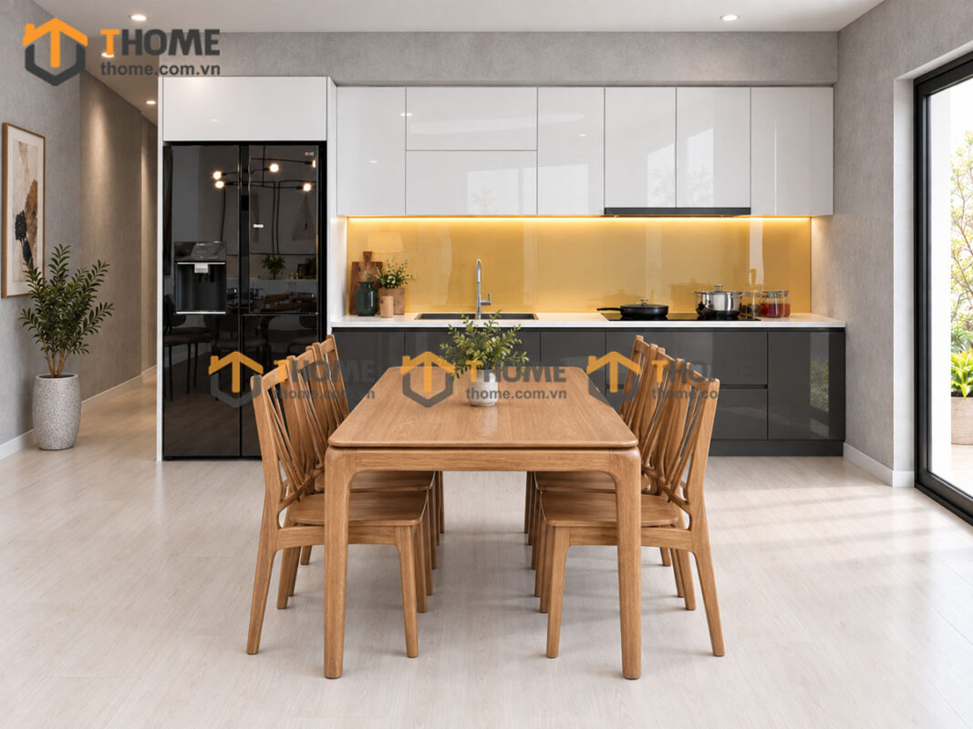 Thiết Kế Bộ Phòng Ăn Số 05 Cánh Acrylic TKPA-05SN