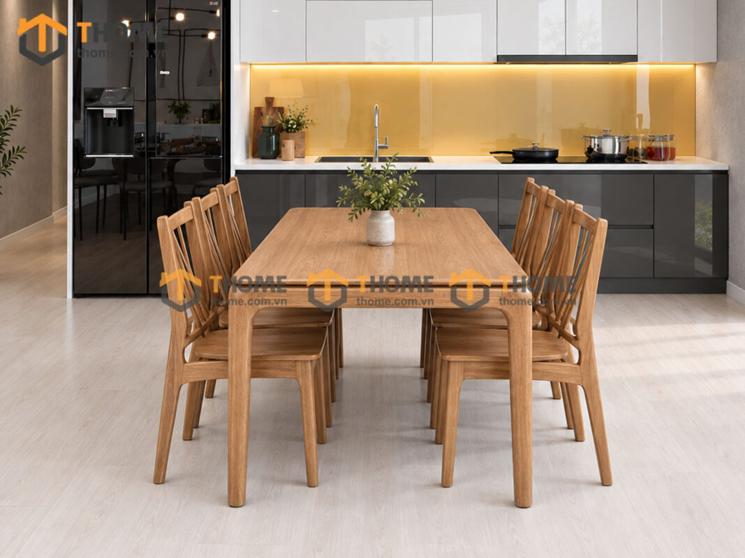 Thiết Kế Bộ Phòng Ăn Số 05 Cánh Acrylic TKPA-05SN