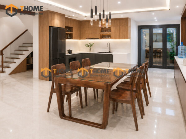 Thiết Kế Bộ Phòng Ăn Gỗ Sồi Tự Nhiên Số 05 Capri TKPA-05SN