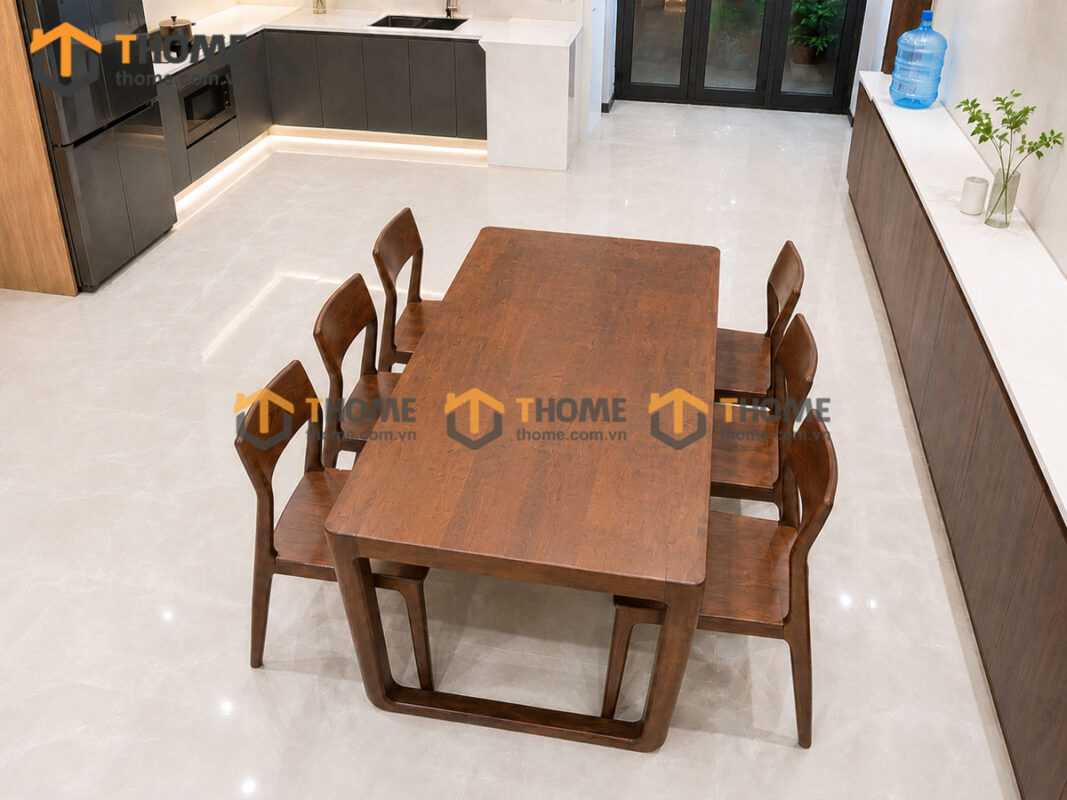 Thiết Kế Bộ Phòng Ăn Gỗ Sồi Tự Nhiên Số 05 Capri TKPA-05SN
