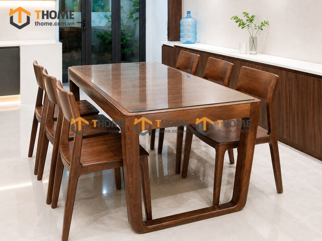 Thiết Kế Bộ Phòng Ăn Gỗ Sồi Tự Nhiên Số 05 Capri TKPA-05SN