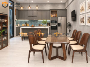 Thiết Kế Bộ Phòng Ăn Gỗ Sồi Tự Nhiên Số 06 Cánh Sơn Bệt TKPA-06SN