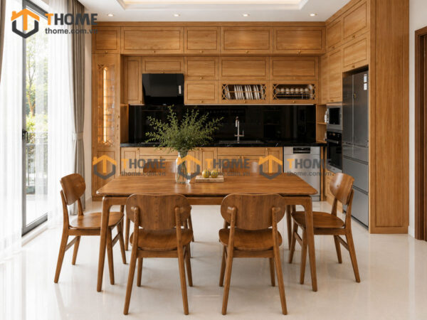 Thiết Kế Bộ Phòng Ăn Gỗ Sồi Tự Nhiên Số 06 Capri TKPA-06SN
