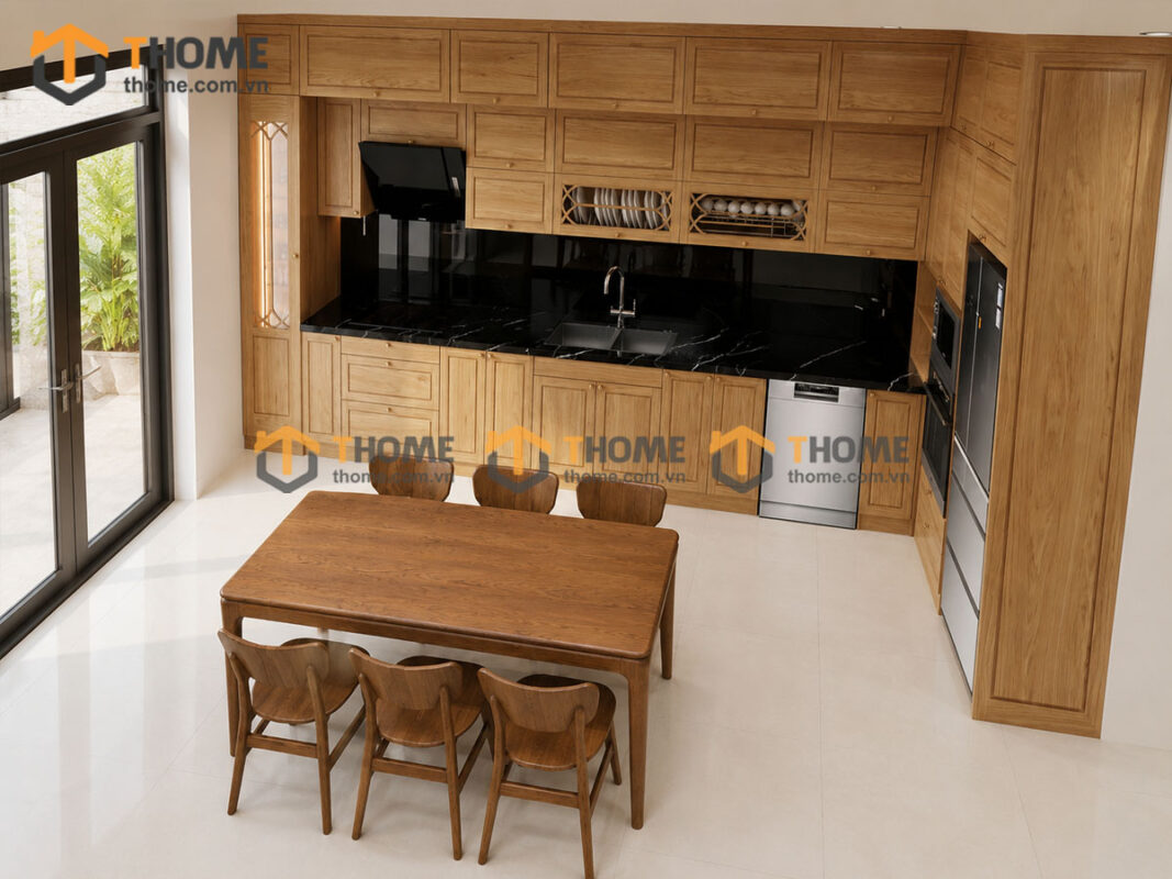 Thiết Kế Bộ Phòng Ăn Gỗ Sồi Tự Nhiên Số 06 Capri TKPA-06SN