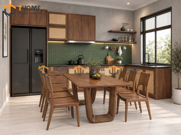Thiết Kế Bộ Phòng Ăn Gỗ Sồi Tự Nhiên Số 07 Cánh Mây TKPA-07SN